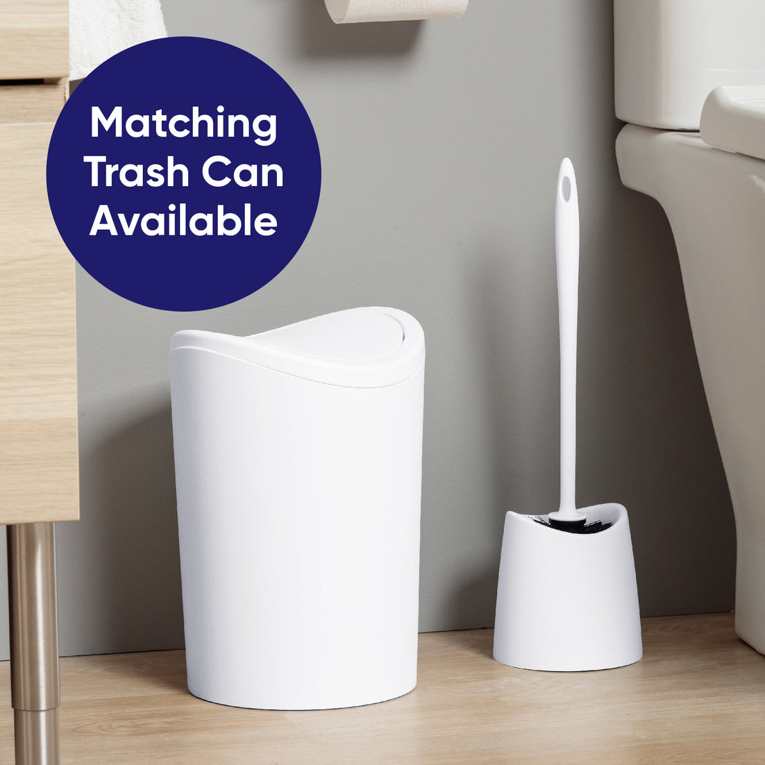 Modern Toilet Brush - White