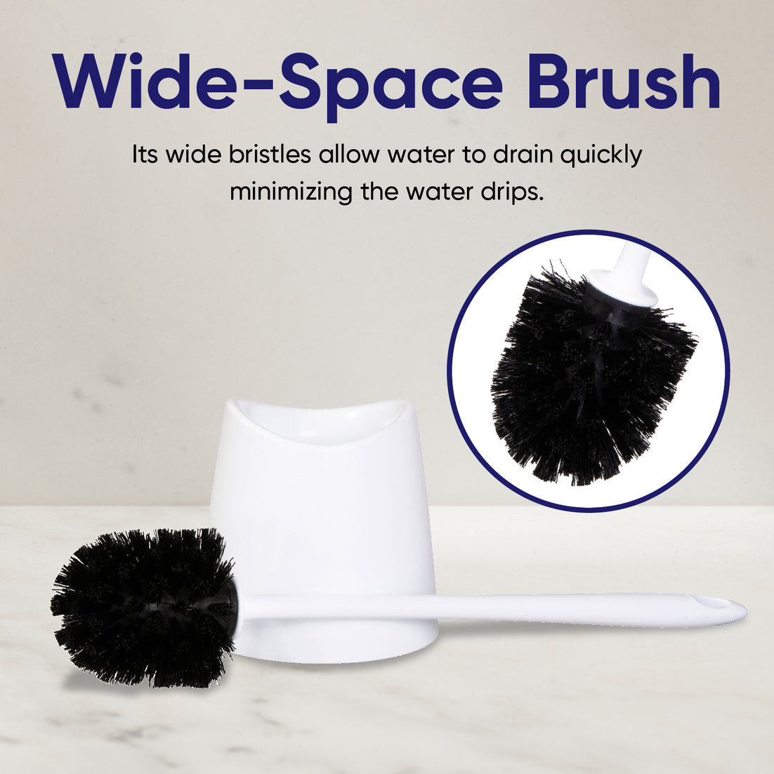 Modern Toilet Brush - White
