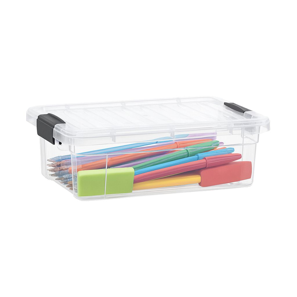 Clear Storage Bin with Lid, 1.27 Quart