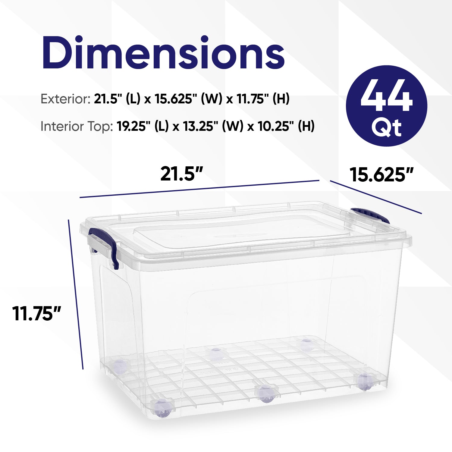 Deep Wheeled Storage Container with Lid (44 Qt.) – Superio