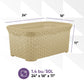 50-liter Wicker Style Laundry Basket with Cutout Handles.