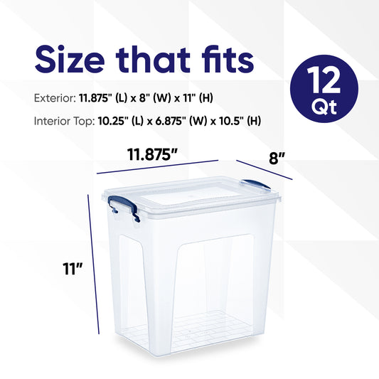  Superio Storage Bins with Lids- Clear Boxes for Organizing,  Stackable Plastic Containers- BPA Free, Non-Toxic, Odor Free, Organizer for  Home, Office, Dorm, 16 Qt, 6 Pack