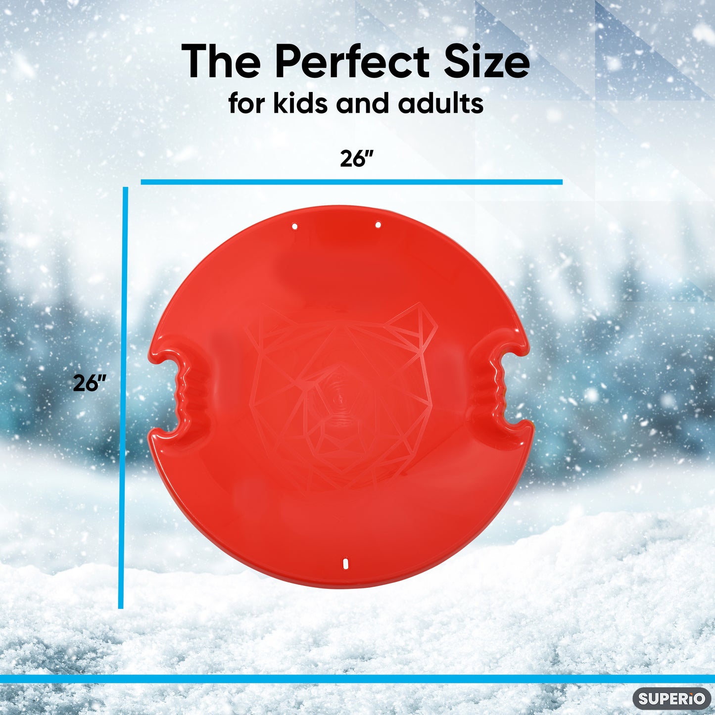 Superio Round Avalanche Snow Saucer Sled 26" Red