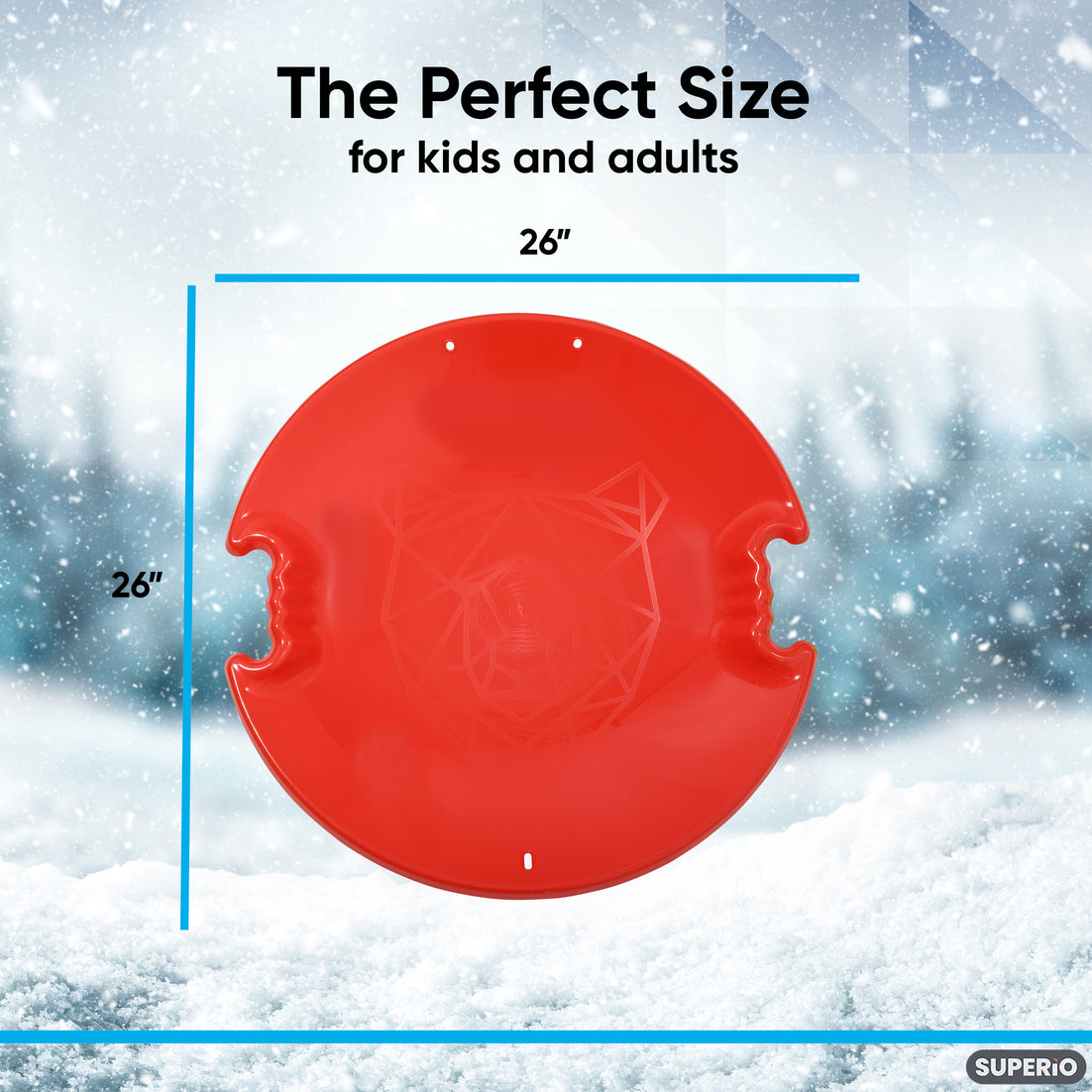 Superio Round Avalanche Snow Saucer Sled 26
