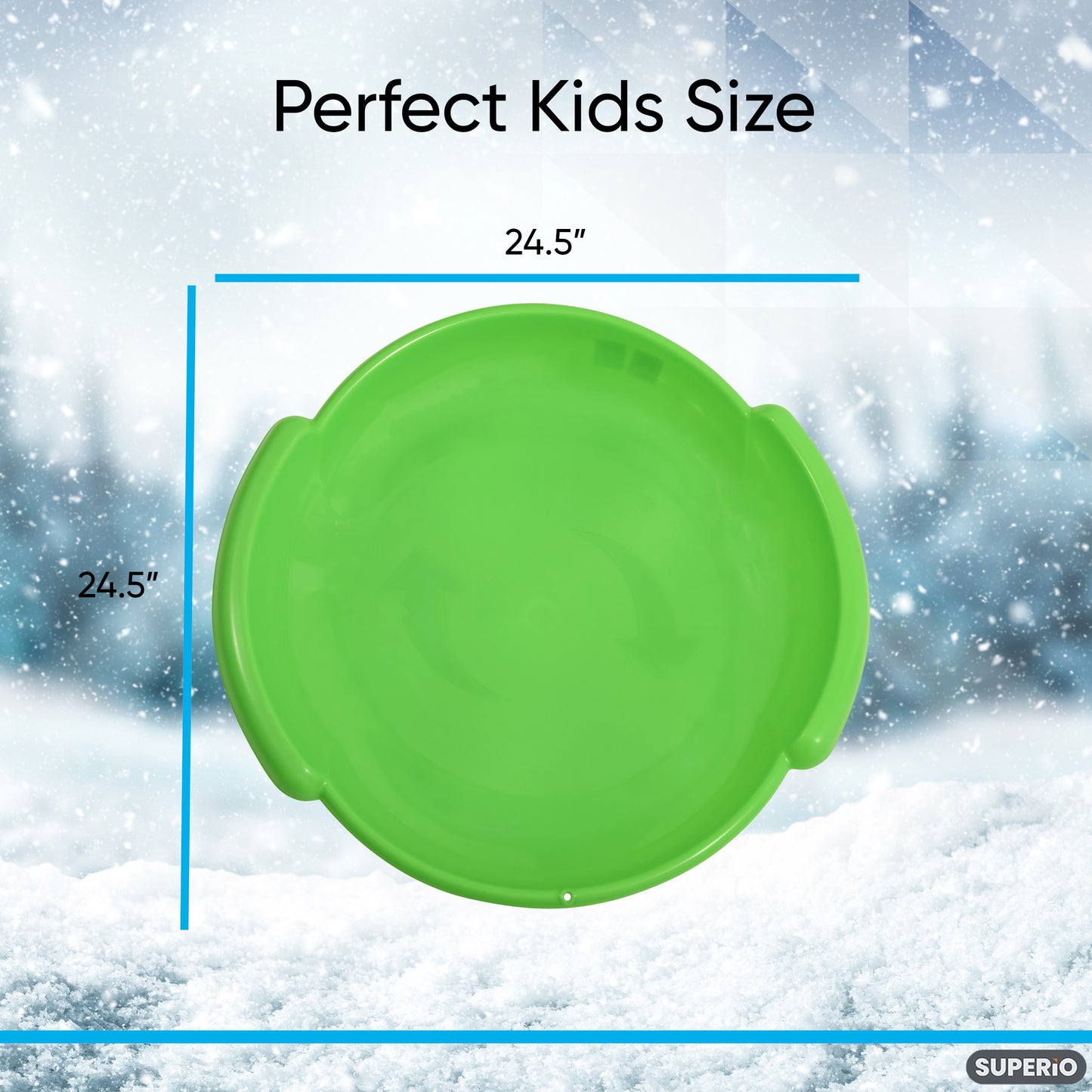 Superio Round Snow Saucer Sled 24" Green