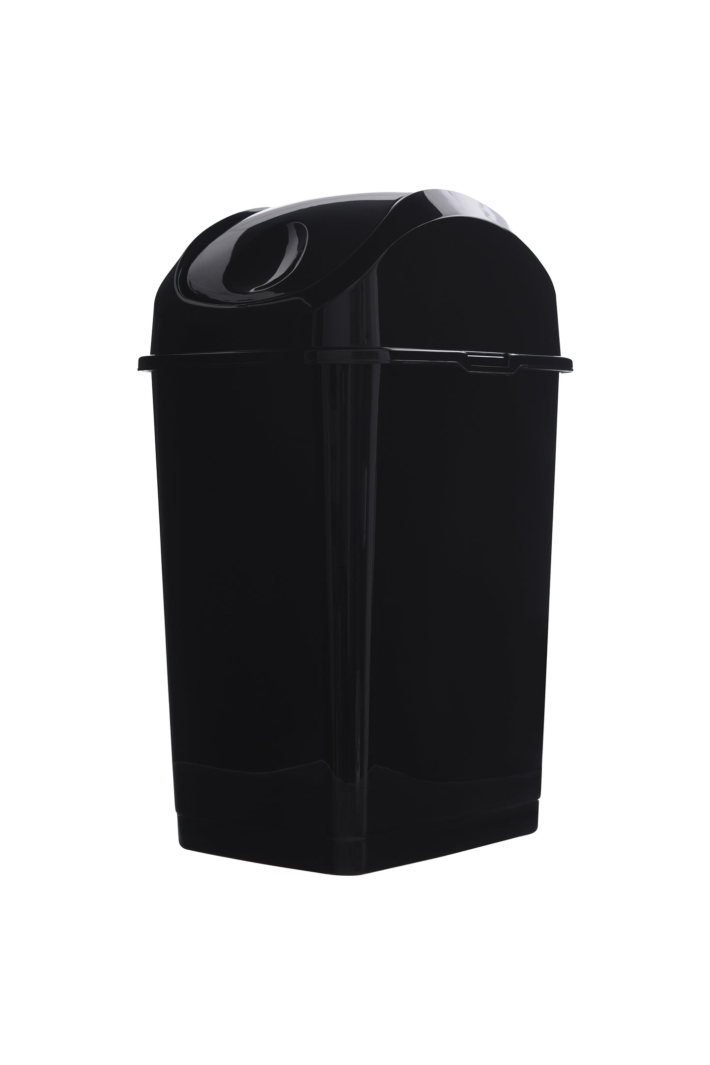 Swing Top Trash Can, 37 Qt - Black