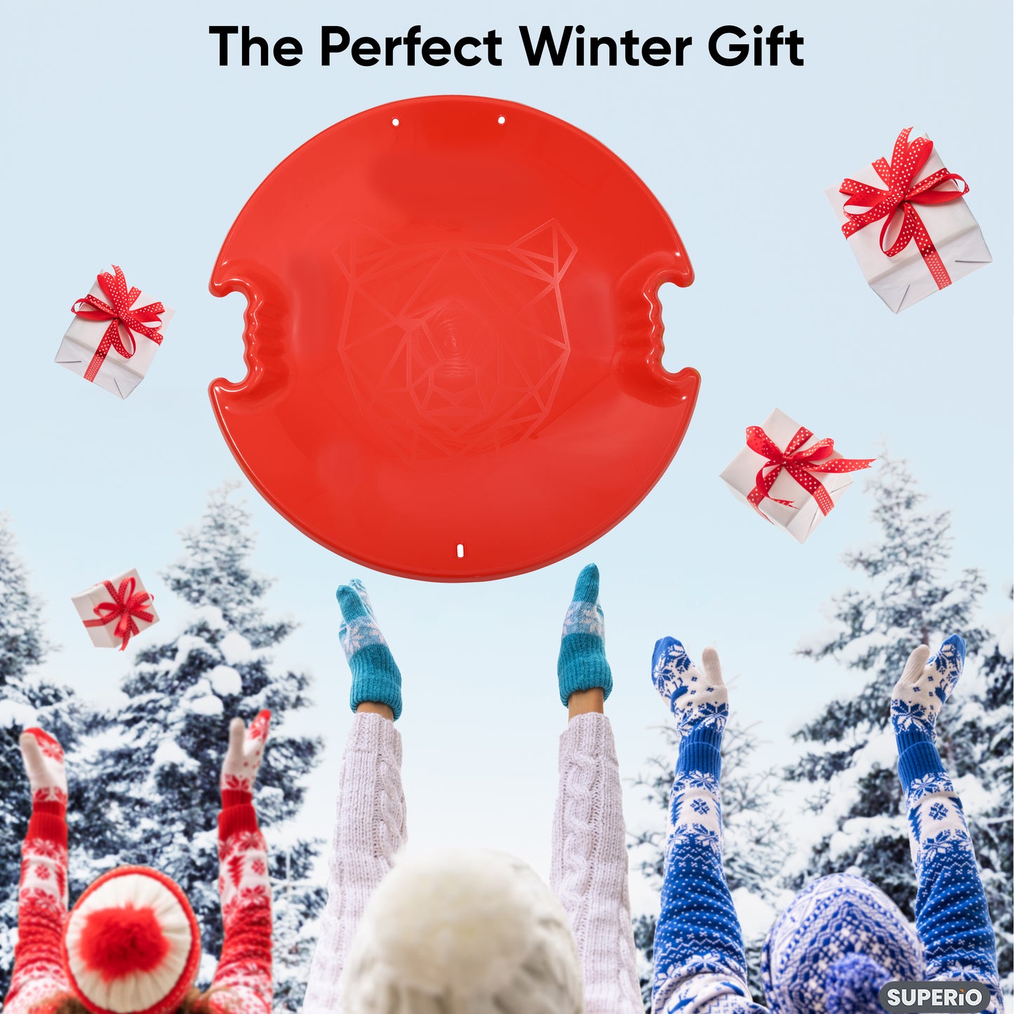Superio Round Avalanche Snow Saucer Sled 26" Red