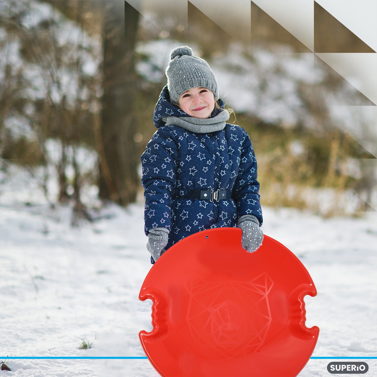 Superio Round Avalanche Snow Saucer Sled 26" Red