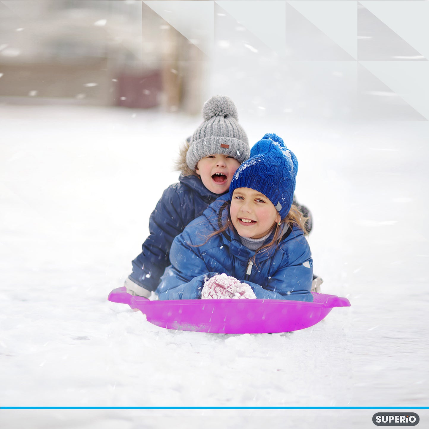 Superio Round Snow Saucer Sled, 24" Fuchsia Pink