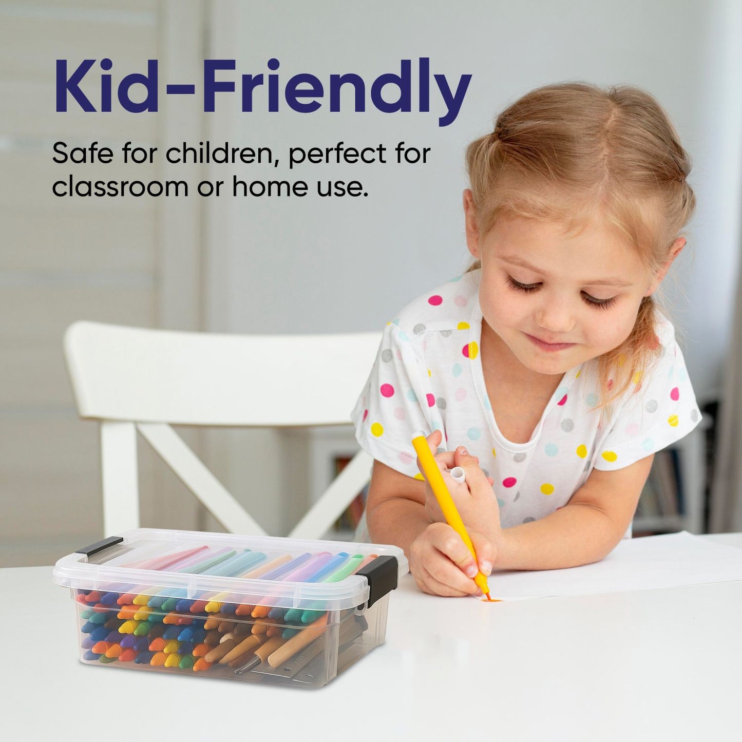 0.7 Qt Flat Mini Crayon Container