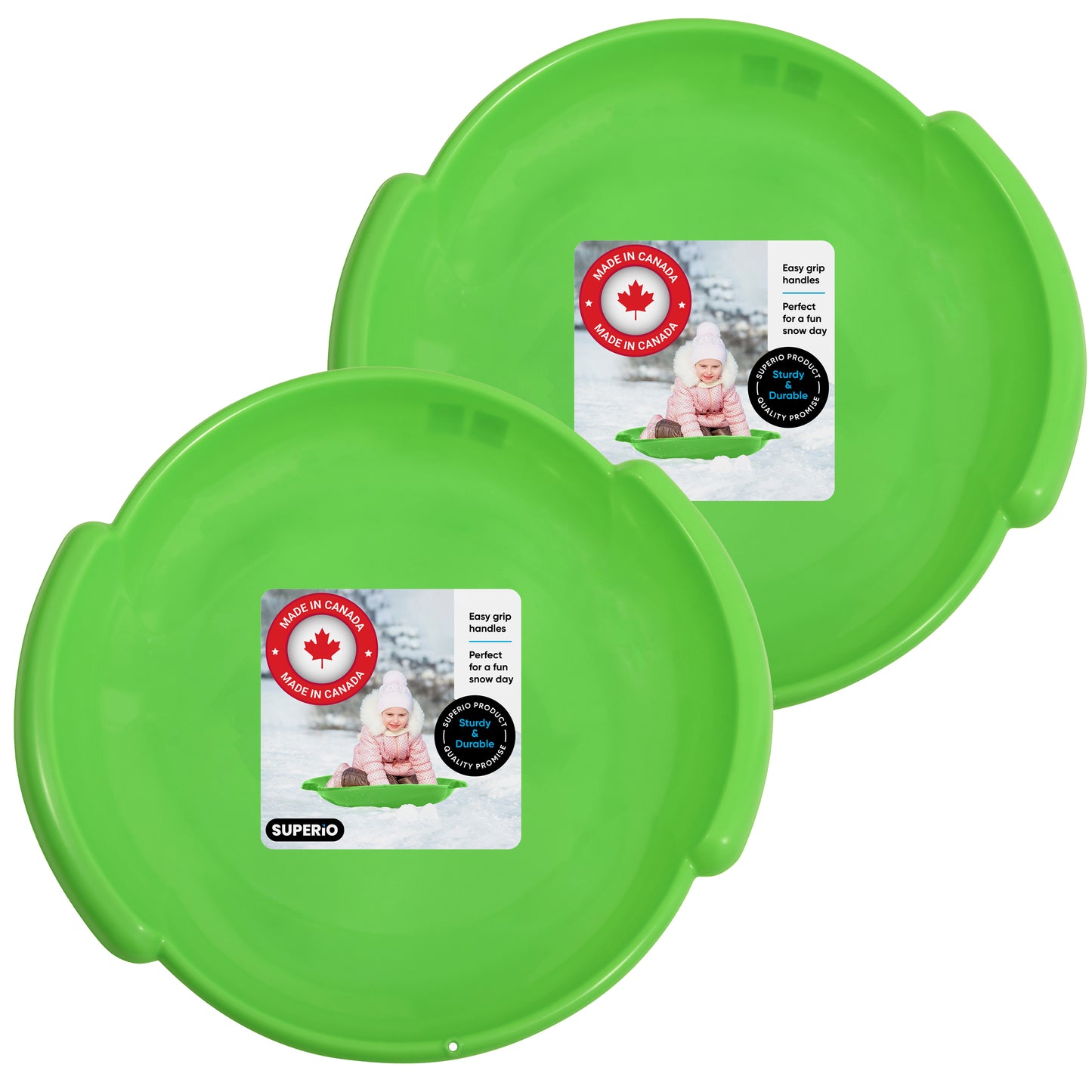 Superio Round Snow Saucer Sled 24" Green