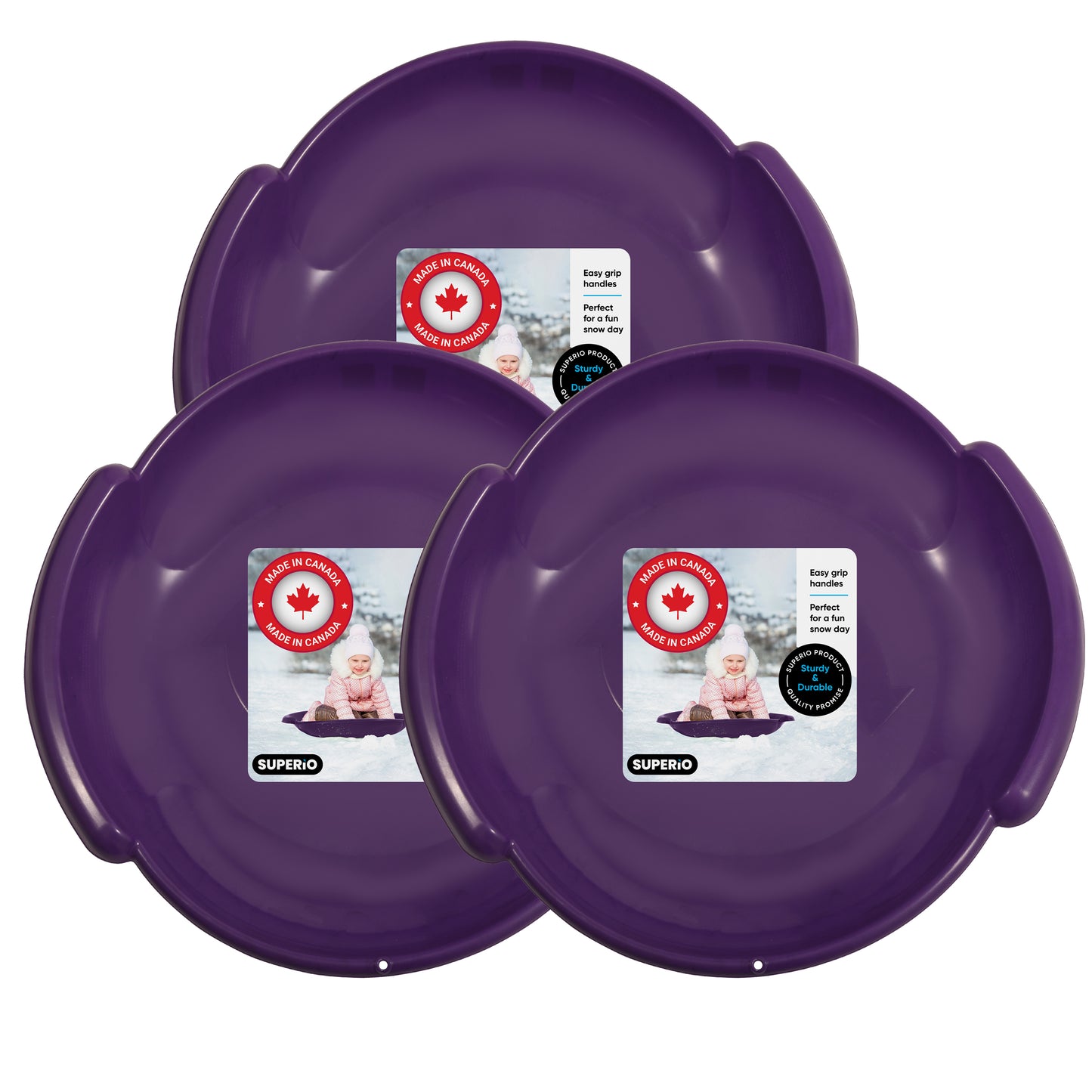 Superio Round Snow Saucer Sled 24" Purple