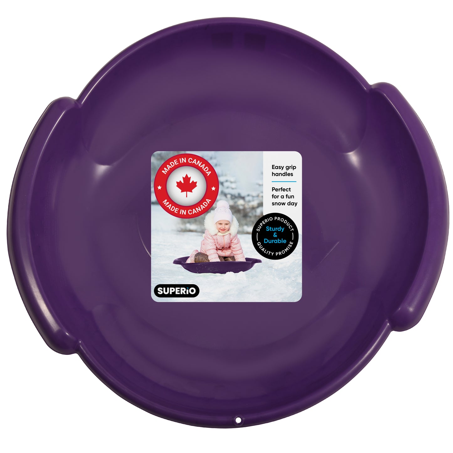 Superio Round Snow Saucer Sled 24" Purple