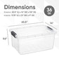 Deep Clear Storage Box with Lid, 36 Quart