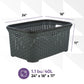 Wicker Style Laundry Basket with Cutout Handles, 50 Liter - Onyx Grey