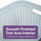 Wicker Style Laundry Basket with Cutout Handles, 50 Liter - White Smoke