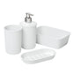 Set of 4 Bathroom Accessory Set White Smoke