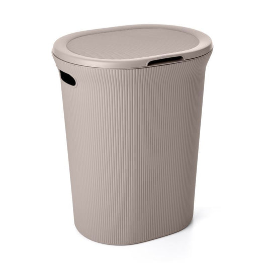 40 Liter Ribbed Laundry Hamper Taupe