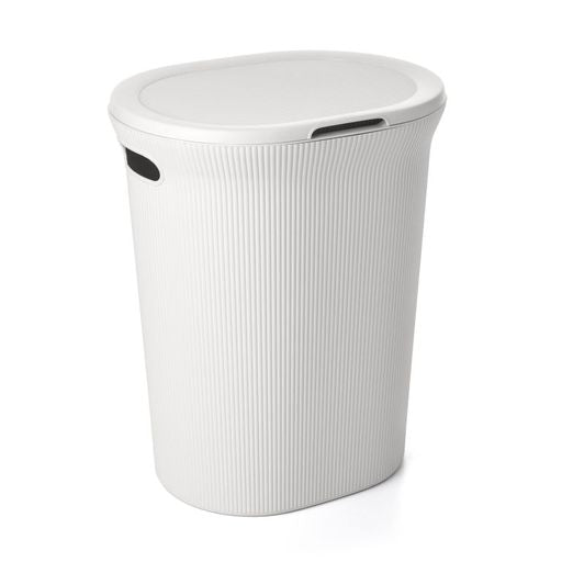 40 Liter Ribbed Laundry Hamper White