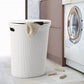 40 Liter Ribbed Laundry Hamper White