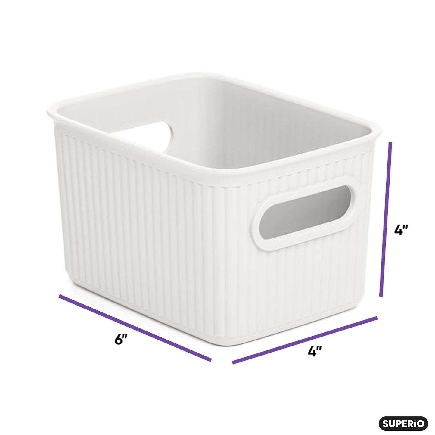 1.5 Liter Ribbed Storage Bin White