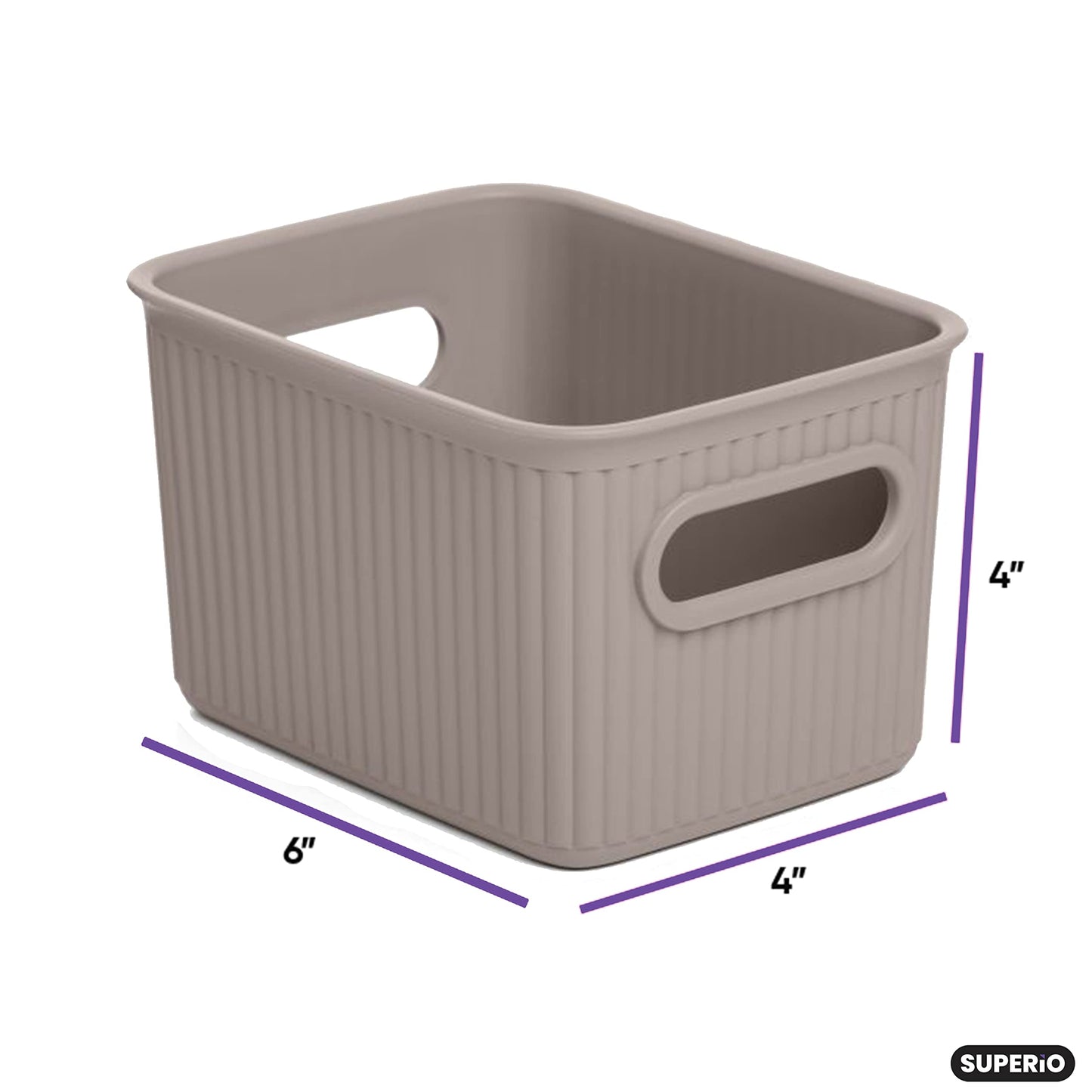 1.5 Liter Ribbed Storage Bin Taupe