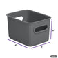 1.5 Liter Ribbed Storage Bin Grey