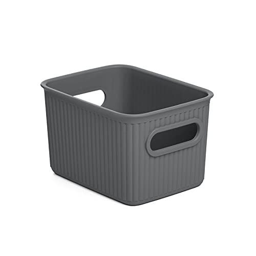 1.5 Liter Ribbed Storage Bin Grey