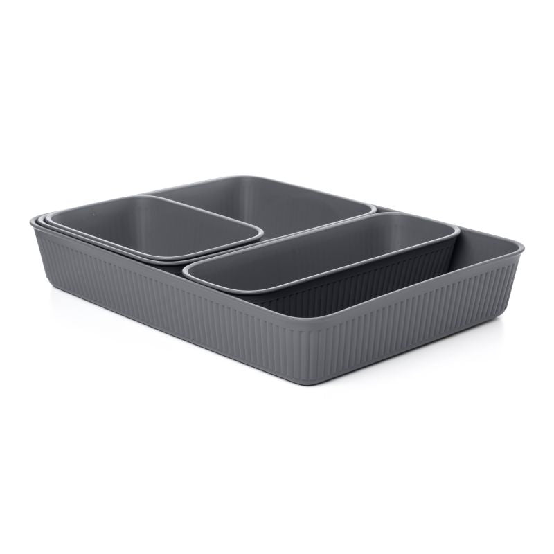 Drawer and Desk Organizer Tray, Set of 4
