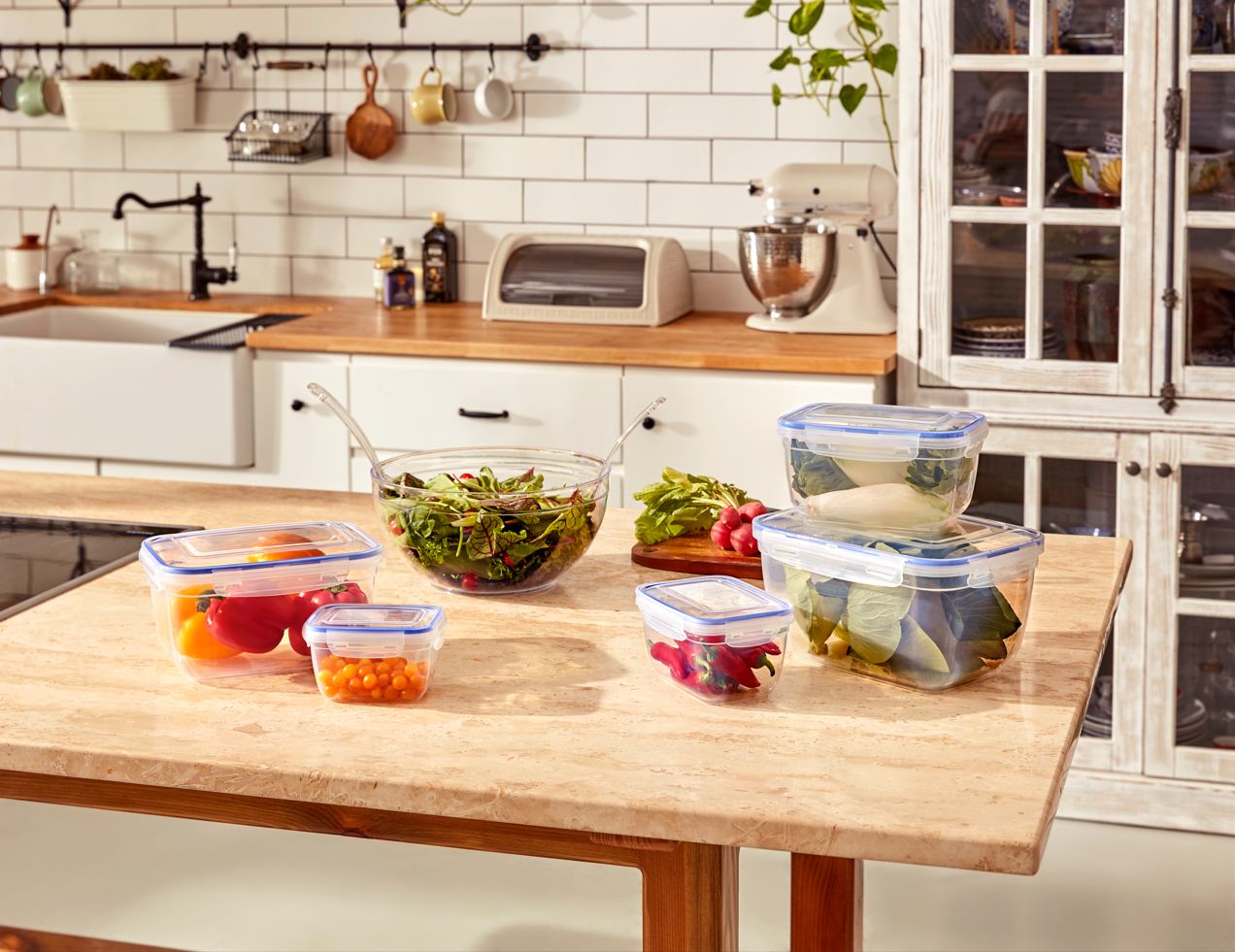 Superio Food Storage Containers, Airtight Leak-Proof Meal Prep Rectangular Containers, 4.25 Qt.