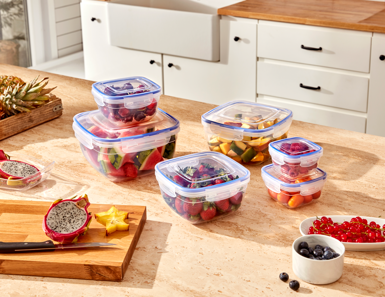 Superio Food Storage Containers, Airtight Leak-Proof Meal Prep Square Containers, 4 Qt.