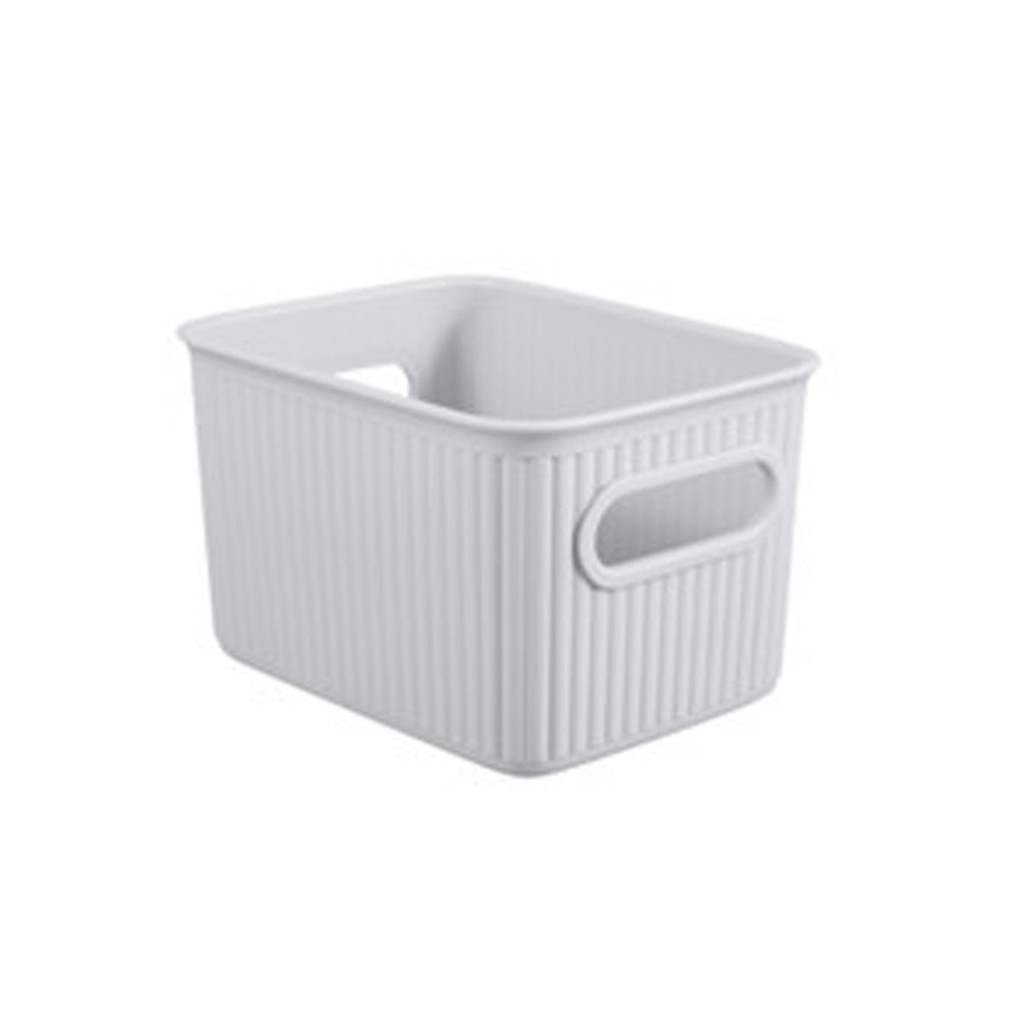 1.5 Liter Ribbed Storage Bin White Smoke