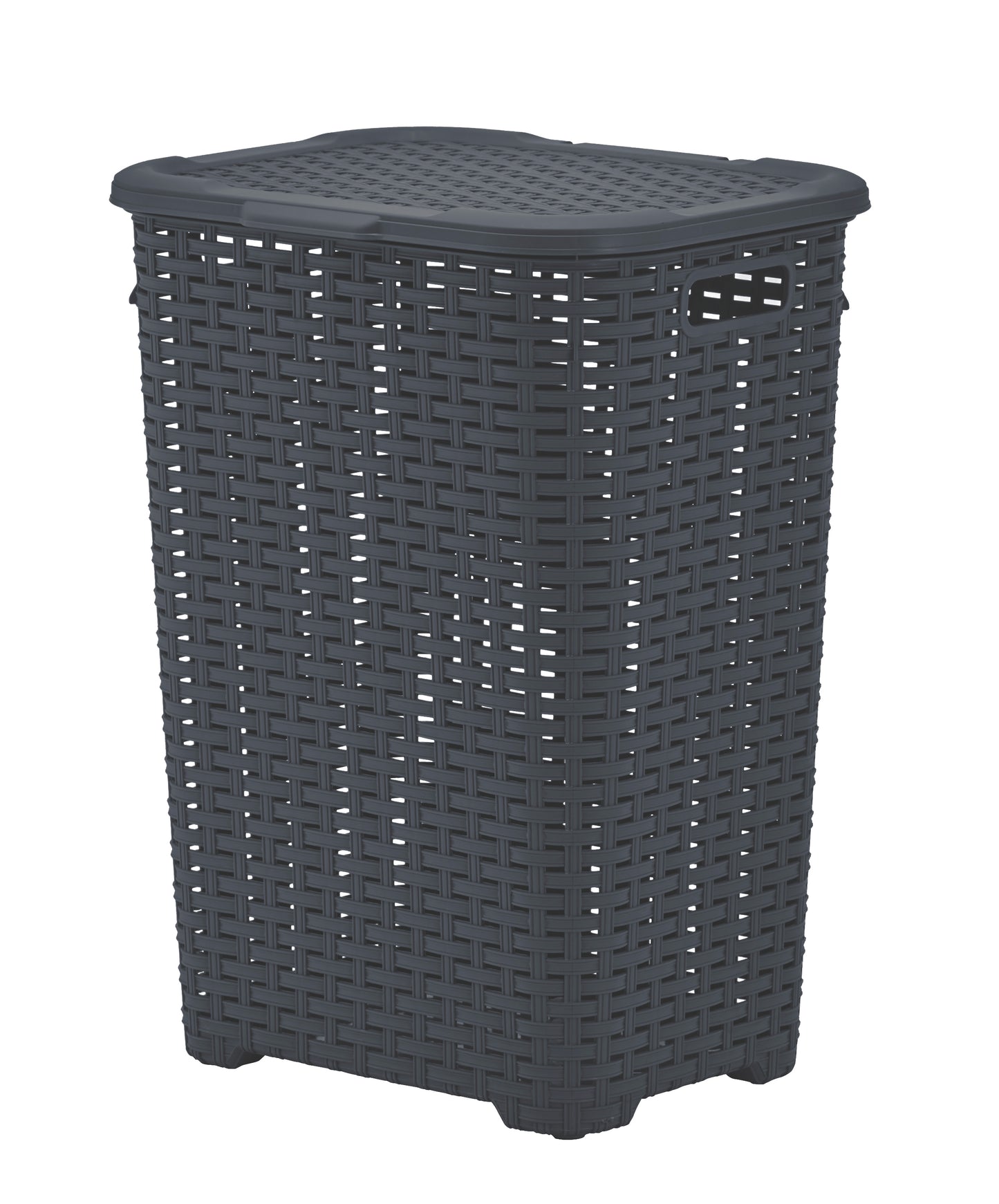 Wicker Style Laundry Hamper, 60 Liter - Grey