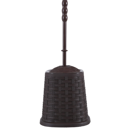 Toilet Bowl Brush, Wicker Style - Root Beer Brown