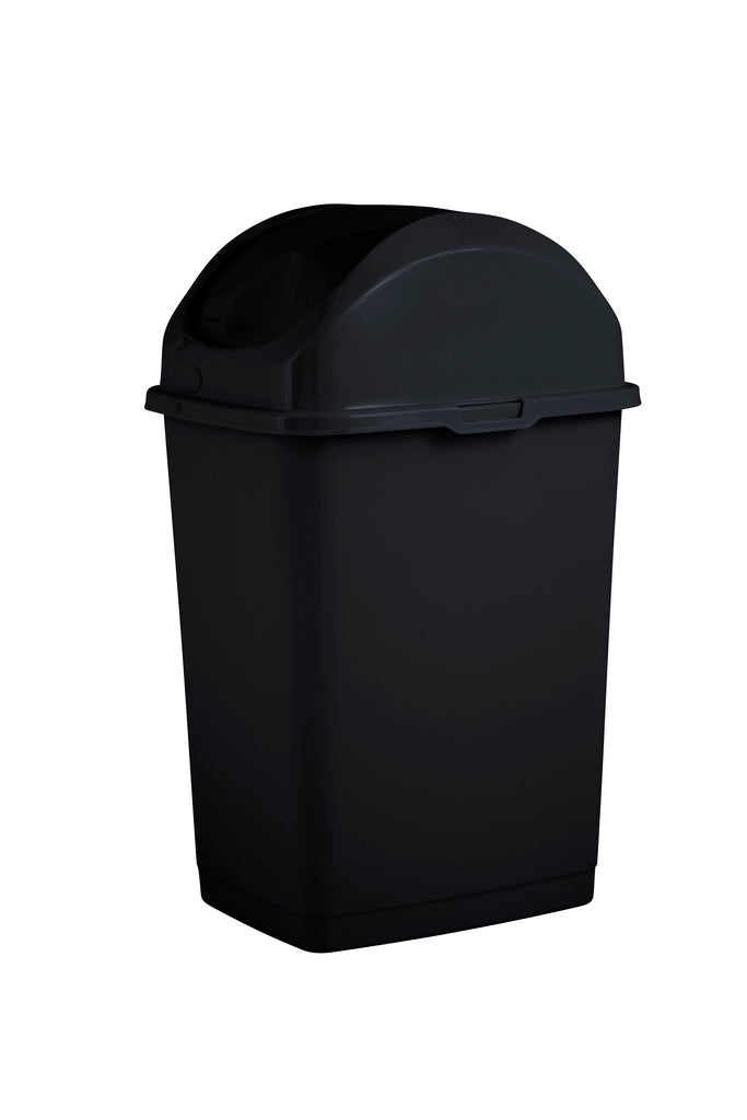 Swing Top Trash Can, 5 Qt - Black
