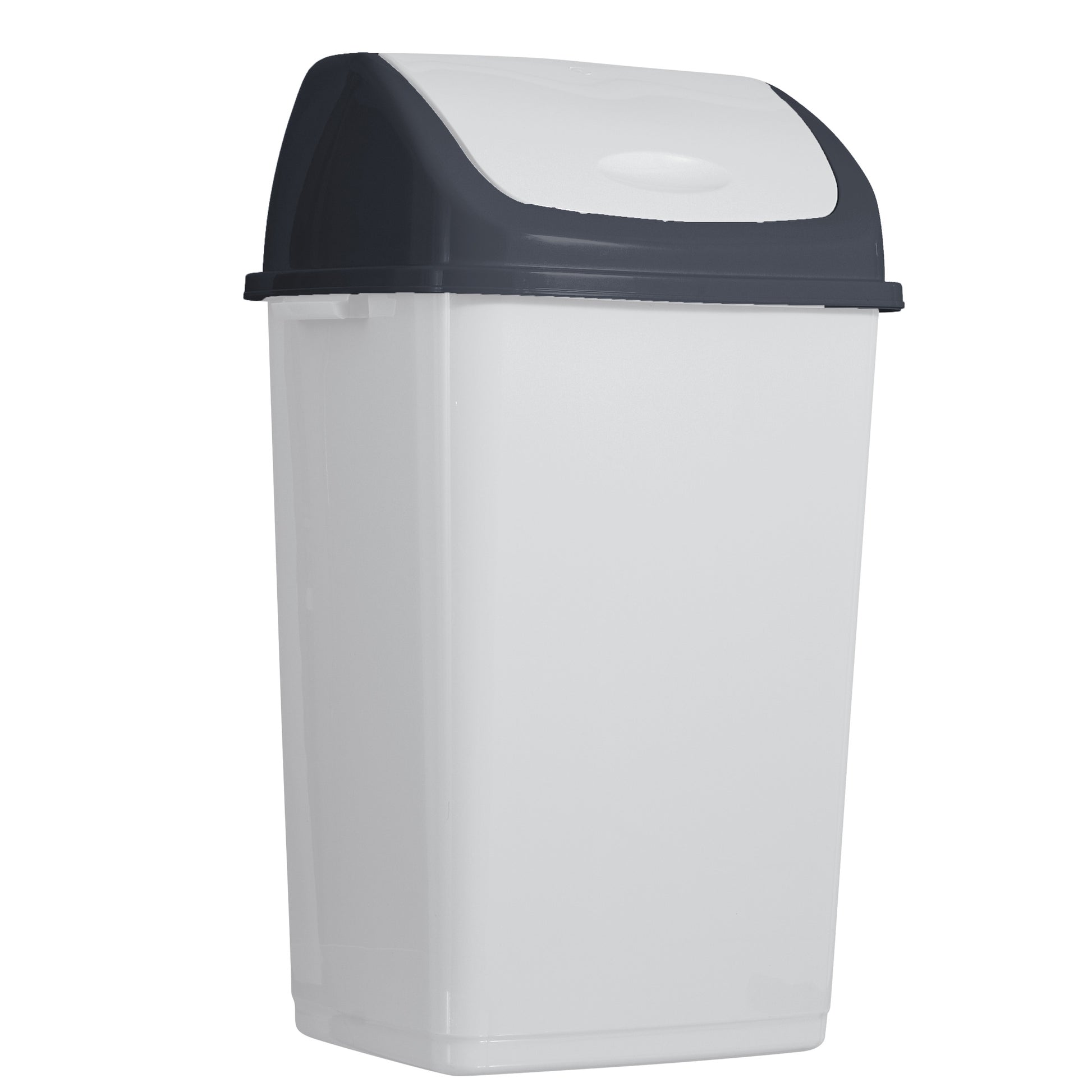 Superio 13 Gallon Swing Top Trash Can, White