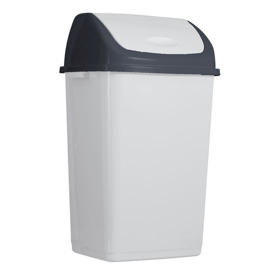 Large Swing Top Trash Can. 50 L/13 Gal. - White Smoke