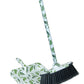 Green/White Leaf Design Broom With Metal Handle.