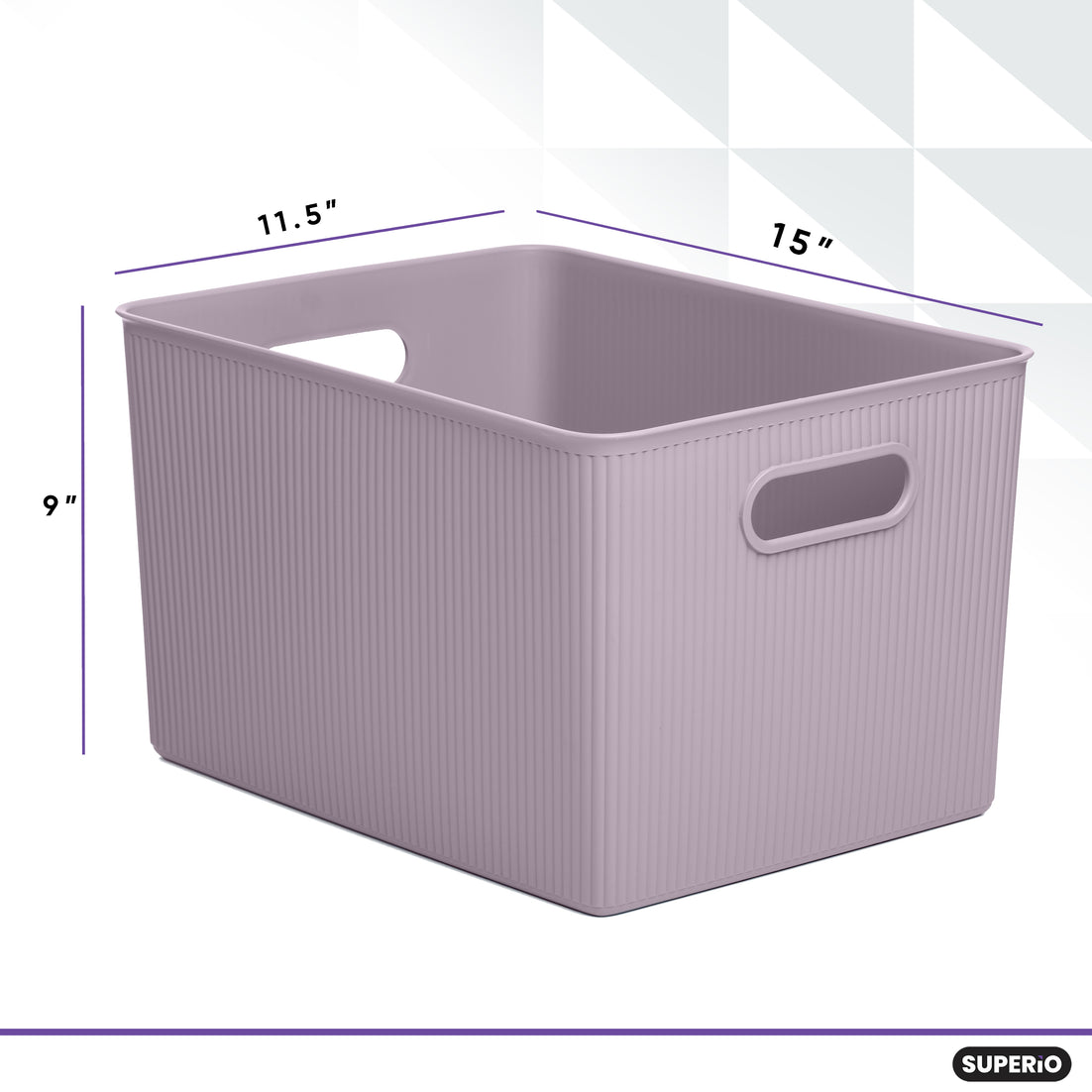 22 Liter Ribbed Storage Bin Lilac