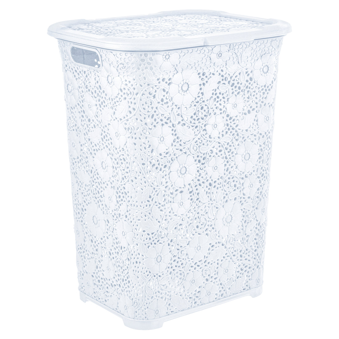 Laundry Hamper Lace Style, White 50 Liter