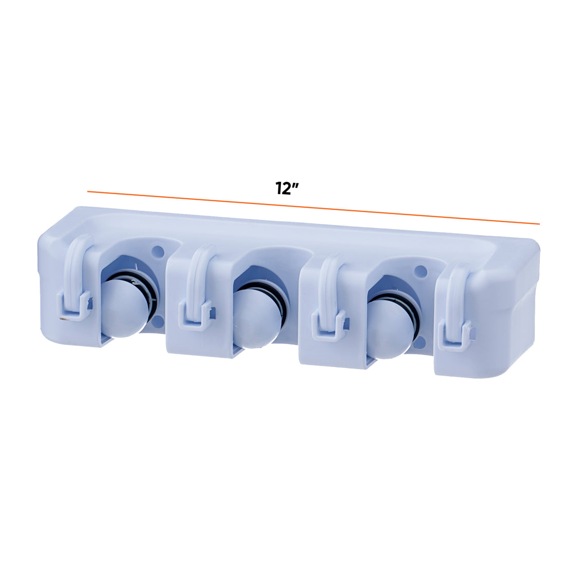 Mop And Broom Holder, Wall Organizer, 3 Slots and 4 Hooks
