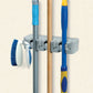Mop And Broom Holder, Wall Organizer, 3 Slots and 4 Hooks