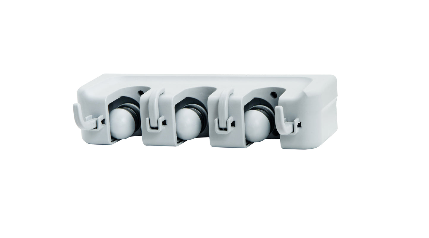 Mop And Broom Holder, Wall Organizer, 3 Slots and 4 Hooks