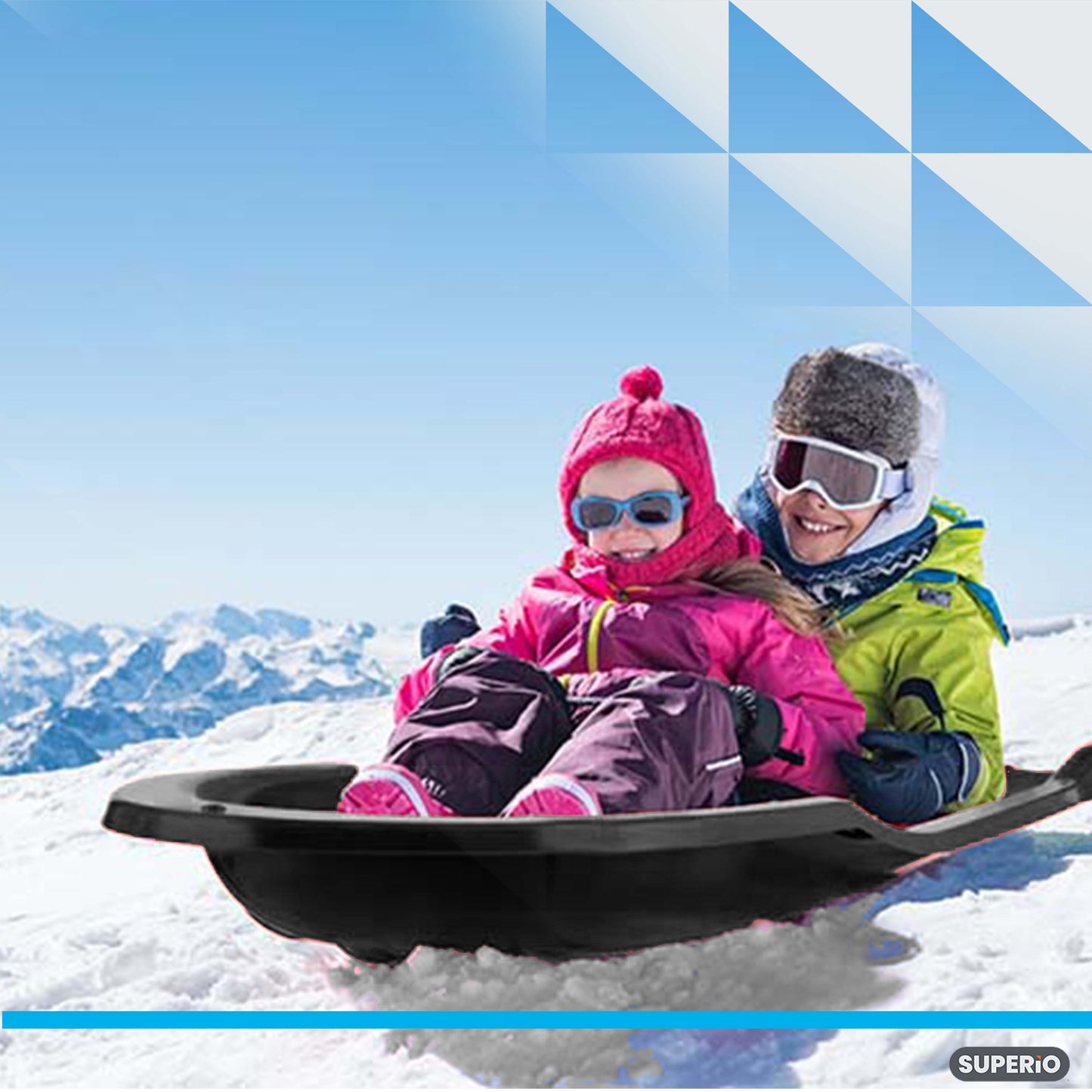 Torpedo Snow Sled for Kids and Adults, 46", Black