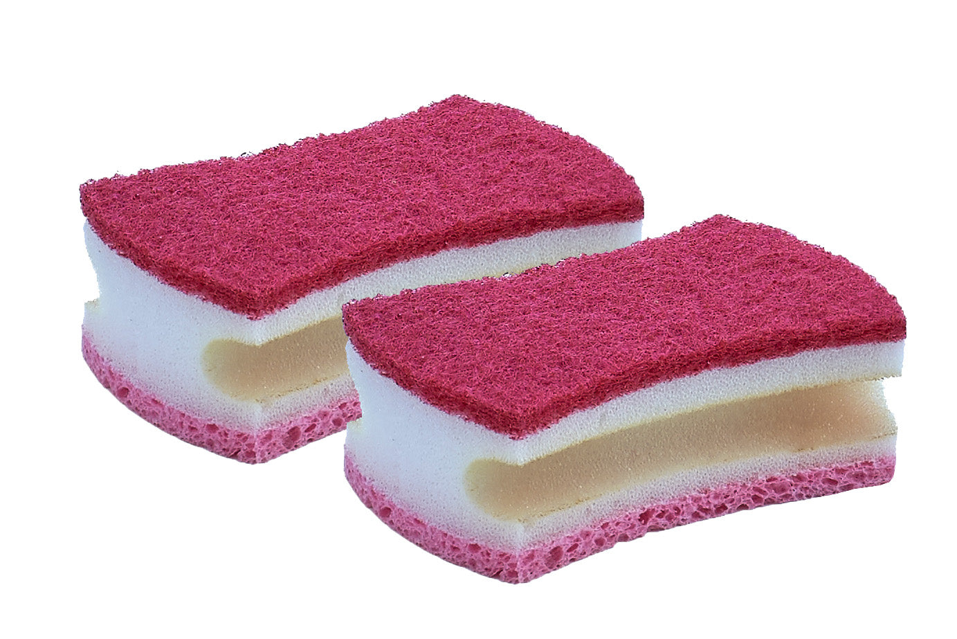 Scrub Sponge with Comfortable Grip, Red