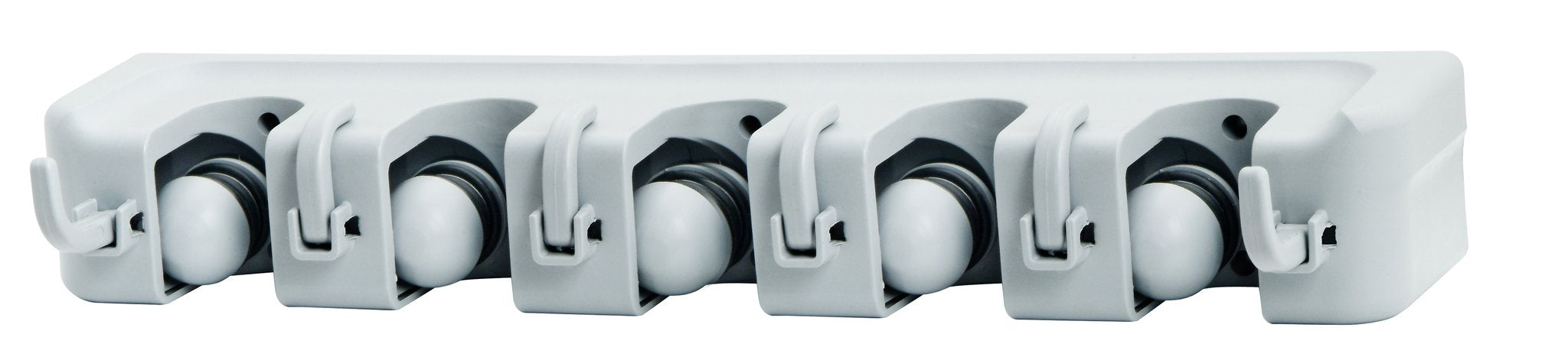 Mop And Broom Organizer, 5 Slots and 6 Hooks
