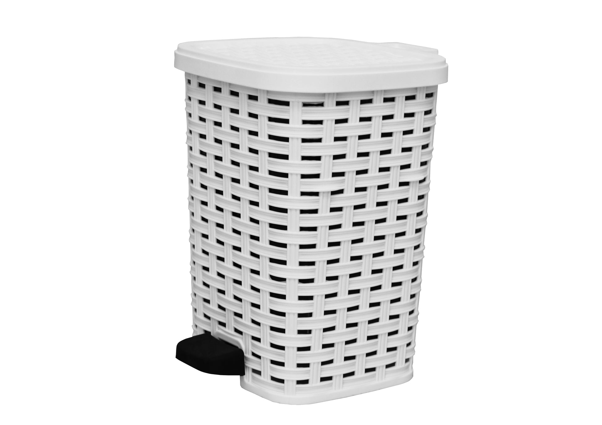 Step-On Trash Can, Wicker Style, 6 Qt.