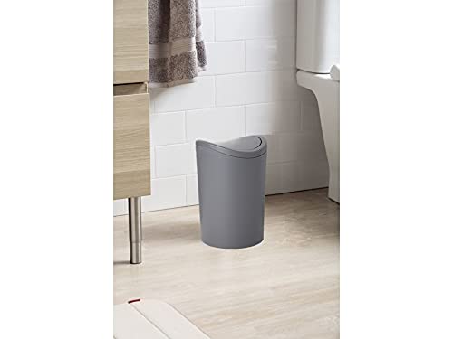 Modern Trash Can 6 Quart, Curved Swing Lid