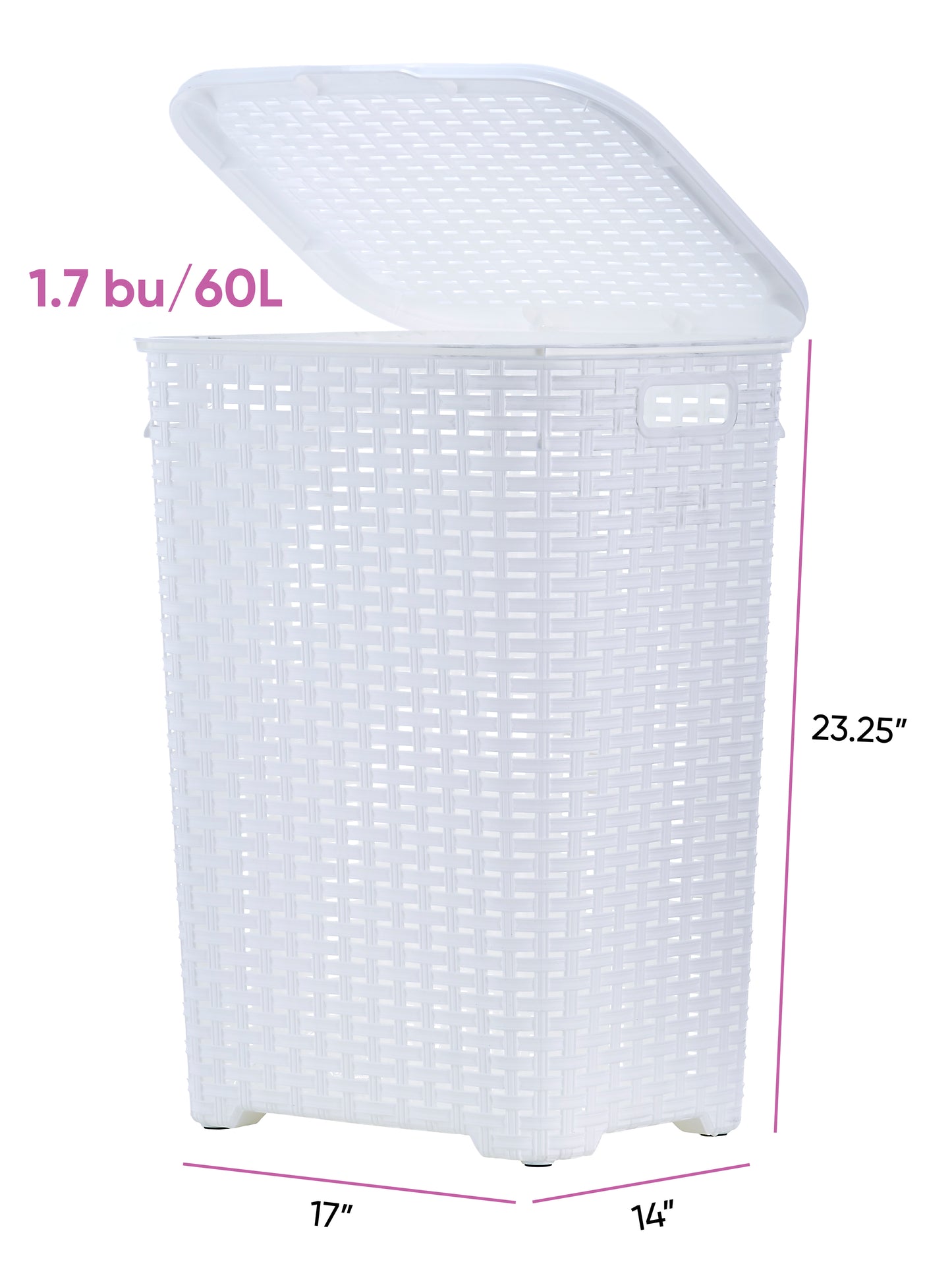 Wicker Style Laundry Hamper, 60 Liter.