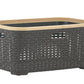 50-liter Wicker Style Laundry Basket with Cutout Handles.